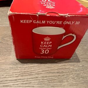 Keep calm your only 30 china mug in red